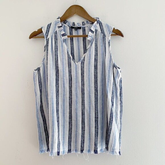 Drew Stella Linen Tank Top Small Striped Sleeveless - Picture 8 of 8